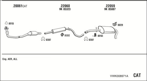 Walker VWK008971A - Система випуску ОГ autozip.com.ua