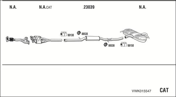 Walker VWK015547 - Система випуску ОГ autozip.com.ua