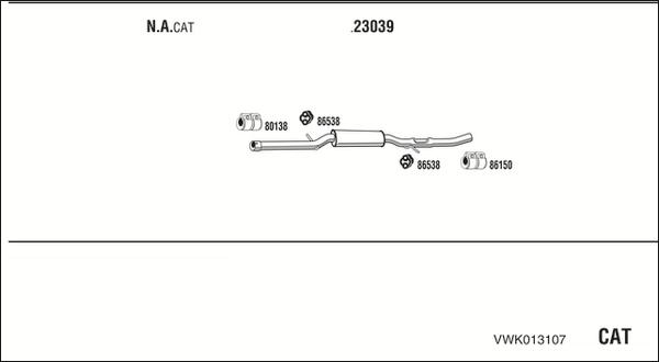 Walker VWK013107 - Система випуску ОГ autozip.com.ua