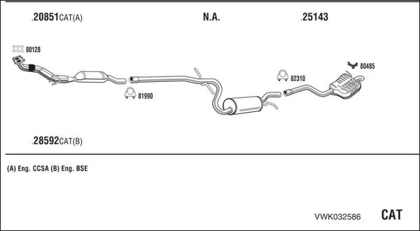 Walker VWK032586 - Система випуску ОГ autozip.com.ua