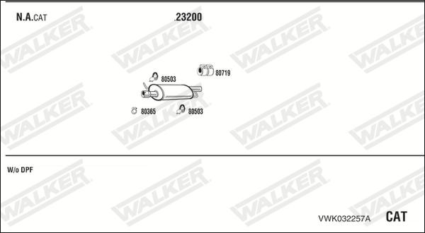 Walker VWK032257A - Система випуску ОГ autozip.com.ua