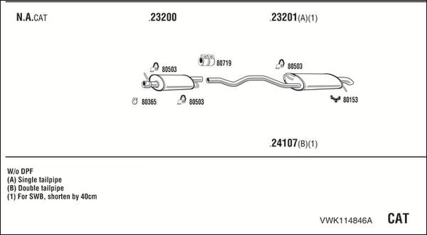 Walker VWK114846A - Система випуску ОГ autozip.com.ua