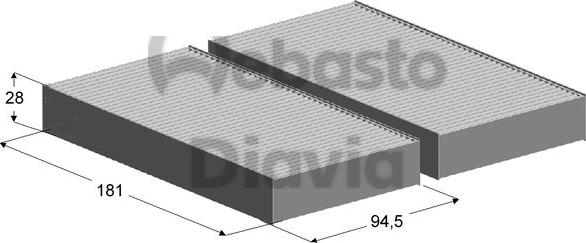 Webasto 82D0325141A - Фільтр, повітря у внутрішній простір autozip.com.ua