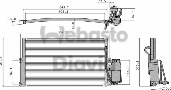 Webasto 82D0225050B - Конденсатор, кондиціонер autozip.com.ua