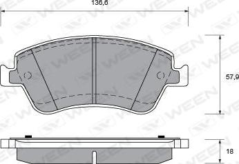 Ween 151-0014 - Гальмівні колодки, дискові гальма autozip.com.ua