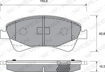 Ween 151-0015 - Гальмівні колодки, дискові гальма autozip.com.ua