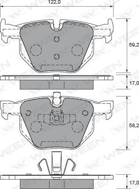 Ween 151-1951 - Гальмівні колодки, дискові гальма autozip.com.ua