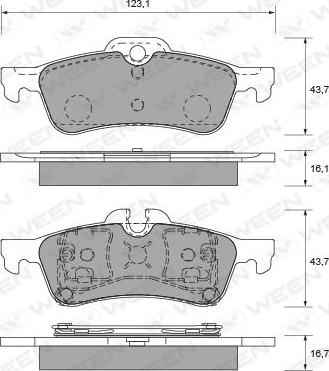 Ween 151-1952 - Гальмівні колодки, дискові гальма autozip.com.ua