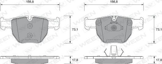 Ween 151-1922 - Гальмівні колодки, дискові гальма autozip.com.ua