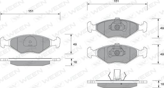 Ween 151-1927 - Гальмівні колодки, дискові гальма autozip.com.ua