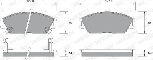 Ween 151-1492 - Гальмівні колодки, дискові гальма autozip.com.ua