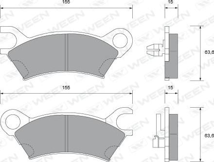 Ween 151-1443 - Гальмівні колодки, дискові гальма autozip.com.ua