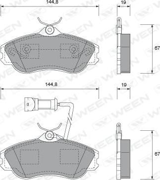 Ween 151-1452 - Гальмівні колодки, дискові гальма autozip.com.ua