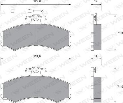 Ween 151-1400 - Гальмівні колодки, дискові гальма autozip.com.ua