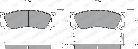 Ween 151-1415 - Гальмівні колодки, дискові гальма autozip.com.ua