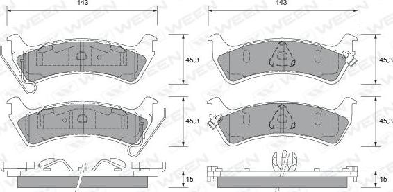 Ween 151-1487 - Гальмівні колодки, дискові гальма autozip.com.ua