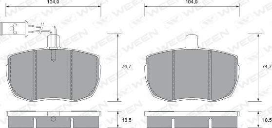 Ween 151-1436 - Гальмівні колодки, дискові гальма autozip.com.ua