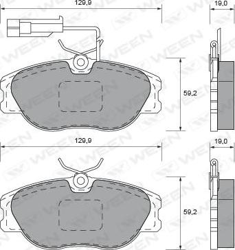 Ween 151-1599 - Гальмівні колодки, дискові гальма autozip.com.ua