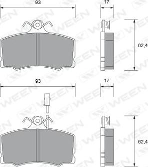 Ween 151-1596 - Гальмівні колодки, дискові гальма autozip.com.ua