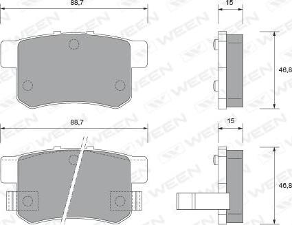 Ween 151-1548 - Гальмівні колодки, дискові гальма autozip.com.ua