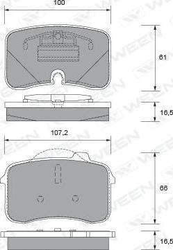 Ween 151-1559 - Гальмівні колодки, дискові гальма autozip.com.ua