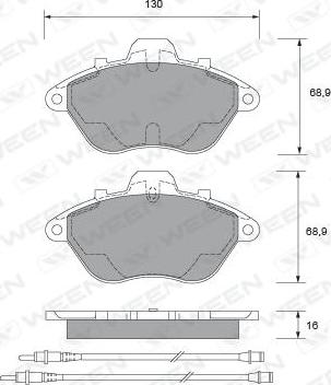 Ween 151-1556 - Гальмівні колодки, дискові гальма autozip.com.ua