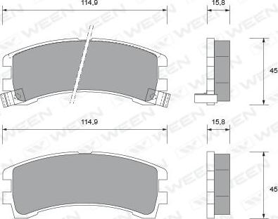 Ween 151-1569 - Гальмівні колодки, дискові гальма autozip.com.ua