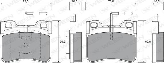 Ween 151-1504 - Гальмівні колодки, дискові гальма autozip.com.ua