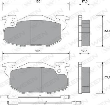 Ween 151-1585 - Гальмівні колодки, дискові гальма autozip.com.ua