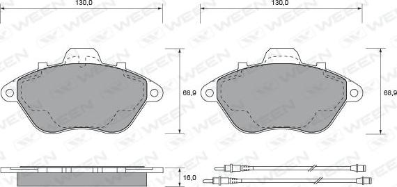 Ween 151-1534 - Гальмівні колодки, дискові гальма autozip.com.ua