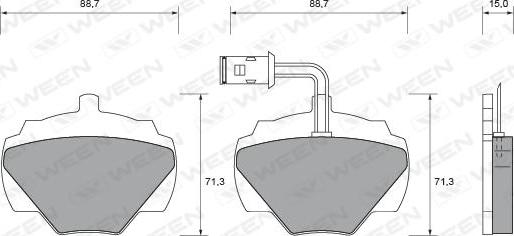 Ween 151-1527 - Гальмівні колодки, дискові гальма autozip.com.ua