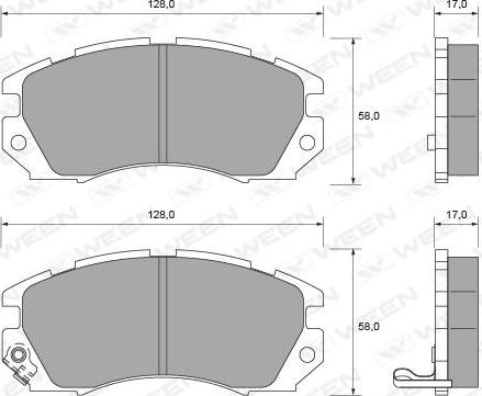 Ween 151-1697 - Гальмівні колодки, дискові гальма autozip.com.ua