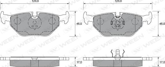 Ween 151-1644 - Гальмівні колодки, дискові гальма autozip.com.ua