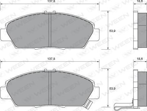 Ween 151-1607 - Гальмівні колодки, дискові гальма autozip.com.ua