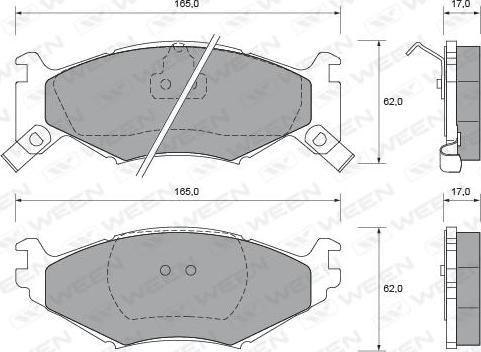 Ween 151-1680 - Гальмівні колодки, дискові гальма autozip.com.ua