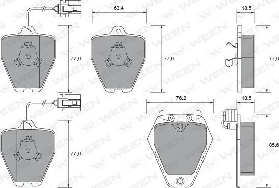 Ween 151-1687 - Гальмівні колодки, дискові гальма autozip.com.ua