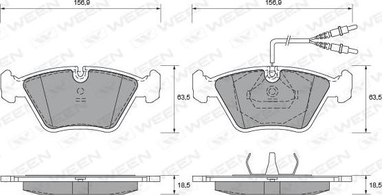 Ween 151-1634 - Гальмівні колодки, дискові гальма autozip.com.ua