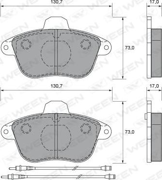 Ween 151-1625 - Гальмівні колодки, дискові гальма autozip.com.ua