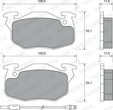 Ween 151-1620 - Гальмівні колодки, дискові гальма autozip.com.ua