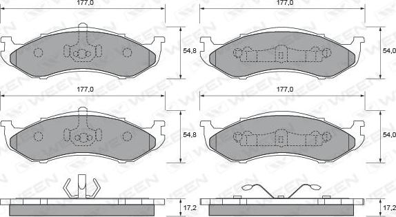 Ween 151-1676 - Гальмівні колодки, дискові гальма autozip.com.ua