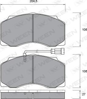 Ween 151-1057 - Гальмівні колодки, дискові гальма autozip.com.ua