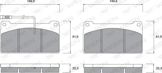 Ween 151-1062 - Гальмівні колодки, дискові гальма autozip.com.ua