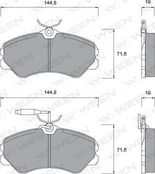 Ween 151-1009 - Гальмівні колодки, дискові гальма autozip.com.ua