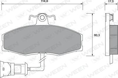 Ween 151-1005 - Гальмівні колодки, дискові гальма autozip.com.ua