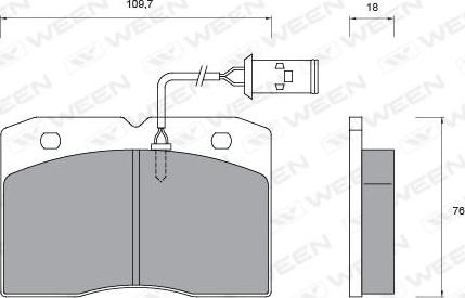 Ween 151-1017 - Гальмівні колодки, дискові гальма autozip.com.ua