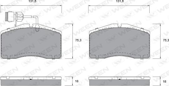 Ween 151-1036 - Гальмівні колодки, дискові гальма autozip.com.ua