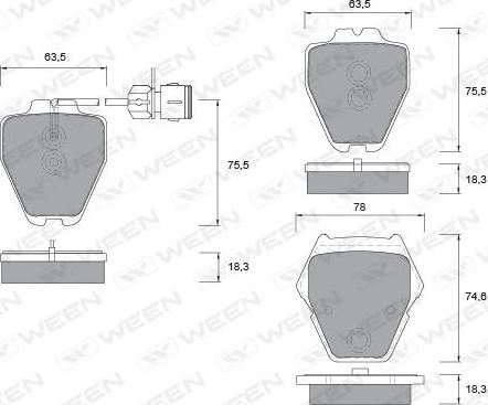 Ween 151-1025 - Гальмівні колодки, дискові гальма autozip.com.ua