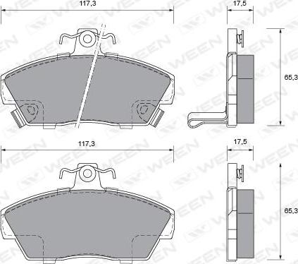 Ween 151-1026 - Гальмівні колодки, дискові гальма autozip.com.ua