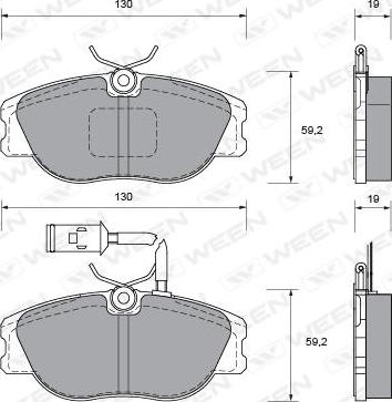 Ween 151-1021 - Гальмівні колодки, дискові гальма autozip.com.ua