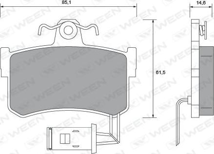 Ween 151-1022 - Гальмівні колодки, дискові гальма autozip.com.ua